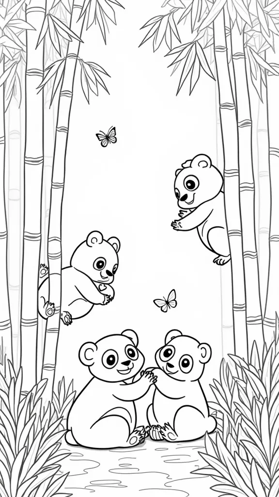 coloriages mignons pandas